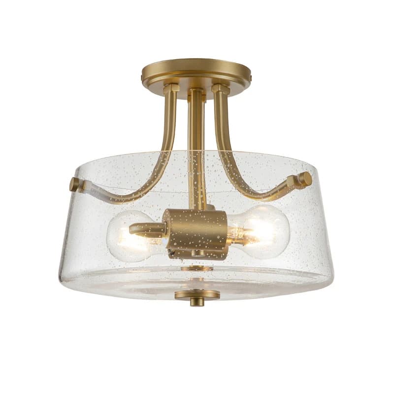 Quoizel LED Plafondlamp Hollister | 2X E27 Max 60W | Dimbaar | Brushed Brass