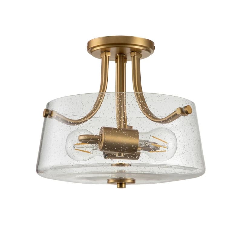 Quoizel LED Plafondlamp Hollister | 2X E27 Max 60W | Dimbaar | Brushed Brass thumbnail 2