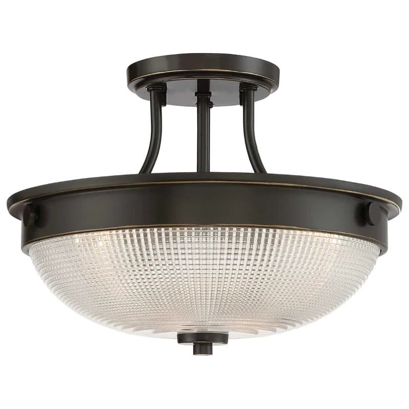 Quoizel LED Plafondlamp Mantle | 2X E27 Max 60W | Dimbaar | Palladian Bronze