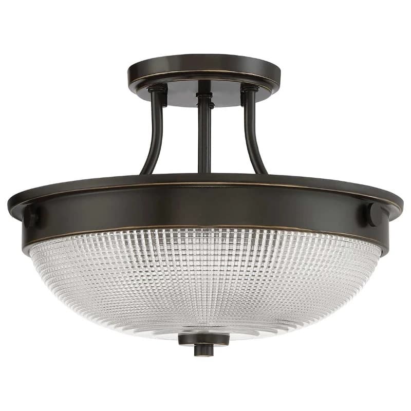Quoizel LED Plafondlamp Mantle | 2X E27 Max 60W | Dimbaar | Palladian Bronze thumbnail 2