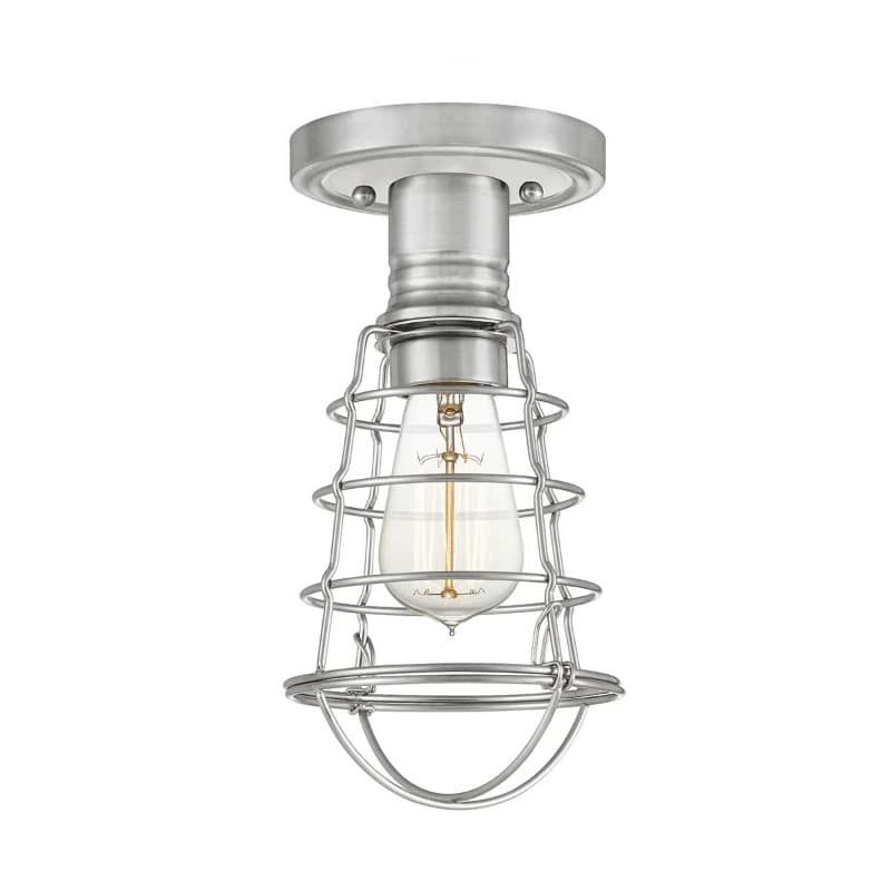 Quoizel LED Plafondlamp Mixon | 1X E27 Max 60W | Dimbaar | Brushed Nickel