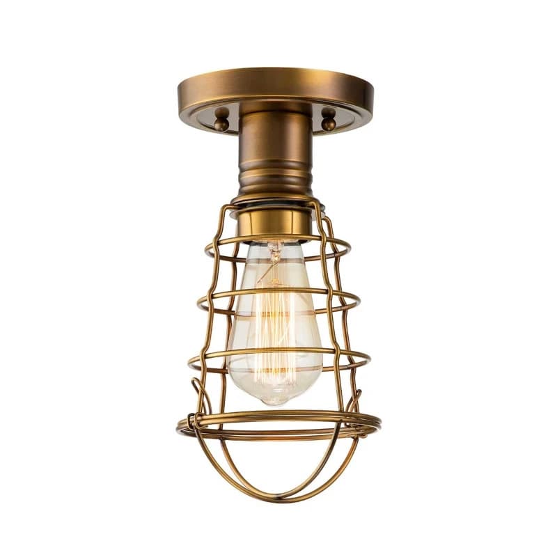 Quoizel LED Plafondlamp Mixon | 1X E27 Max 60W | Dimbaar | Weathered Brass