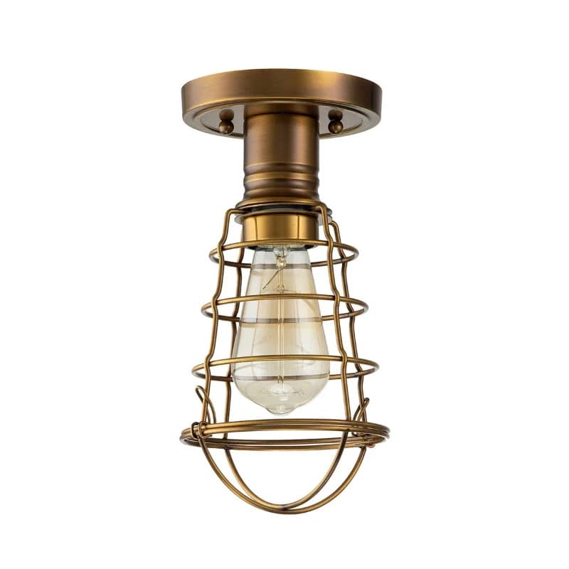 Quoizel LED Plafondlamp Mixon | 1X E27 Max 60W | Dimbaar | Weathered Brass thumbnail 2