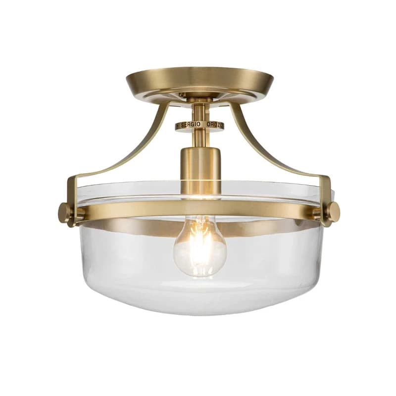 Quoizel LED Plafondlamp Penn Station | 1X E27 Max 60W | Dimbaar | Brushed Brass
