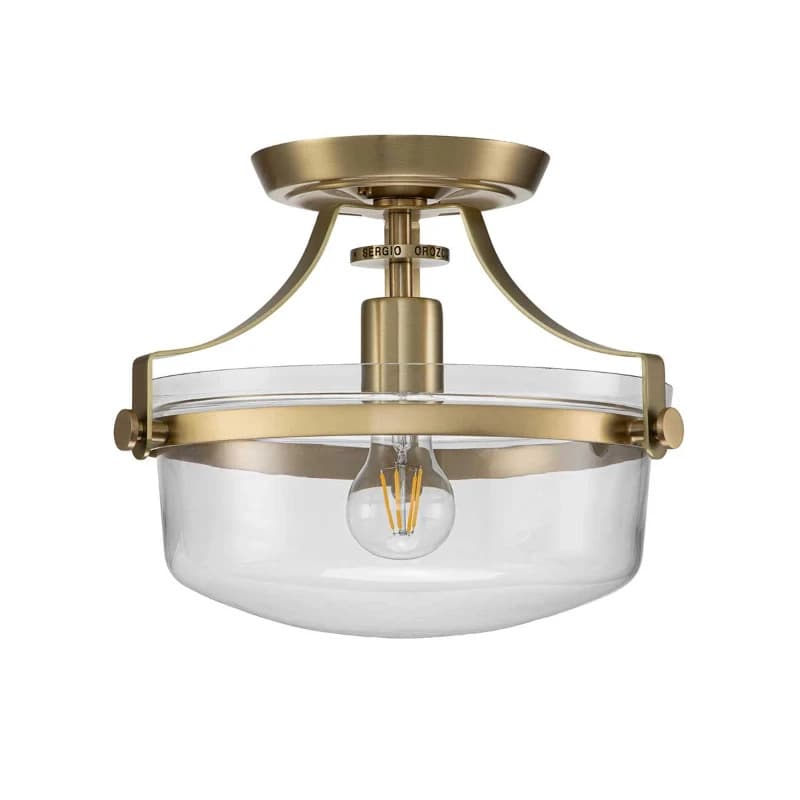Quoizel LED Plafondlamp Penn Station | 1X E27 Max 60W | Dimbaar | Brushed Brass thumbnail 2