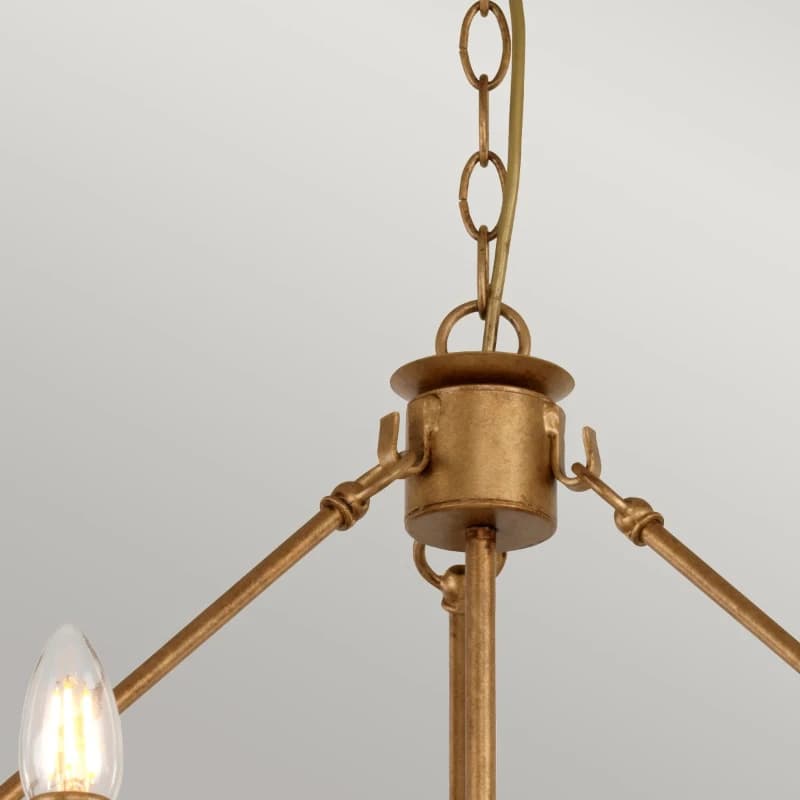 Elstead Lighting LED Kroonluchter | 12X E14 Max 60W | Dimbaar | Gold Patina thumbnail 2