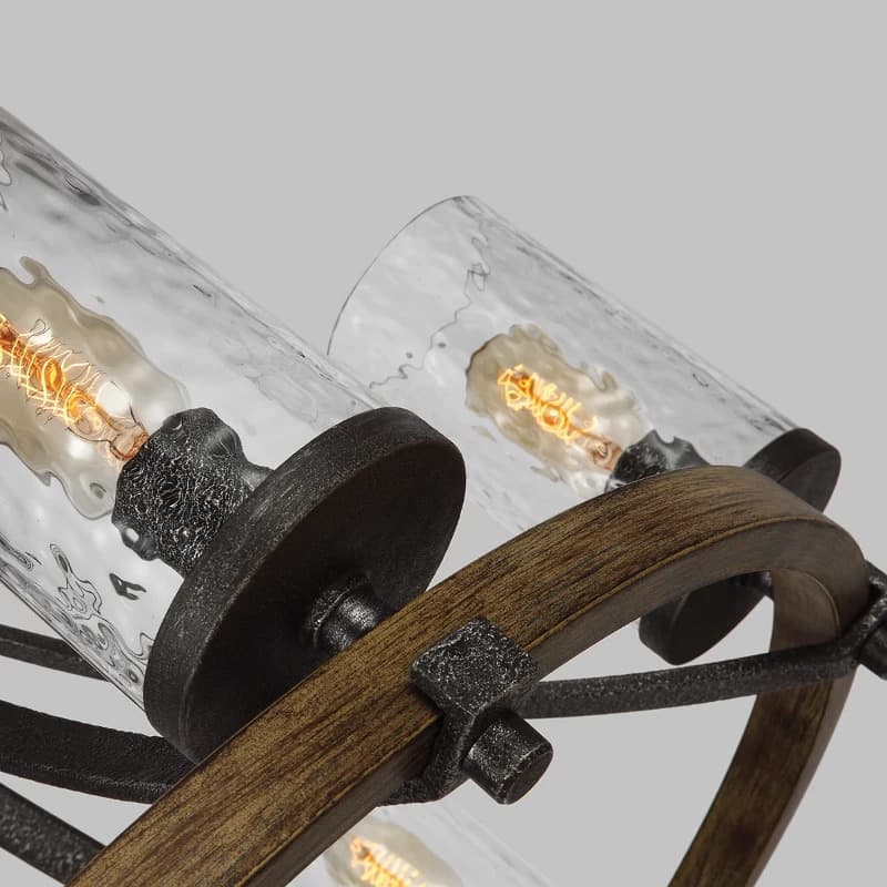 Feiss LED Kroonluchter | 6X E27 Max 60W | Dimbaar | Distressed Weathered Oak&Slate Grey Metal thumbnail 2