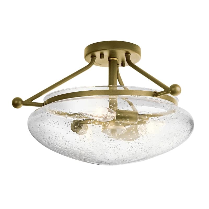 Kichler LED Plafondlamp Belle | 3X E14 Max 40W | Dimbaar | Brushed Natural Brass