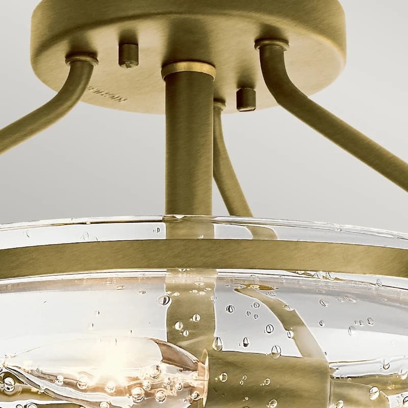 Kichler LED Plafondlamp Belle | 3X E14 Max 40W | Dimbaar | Brushed Natural Brass thumbnail 2