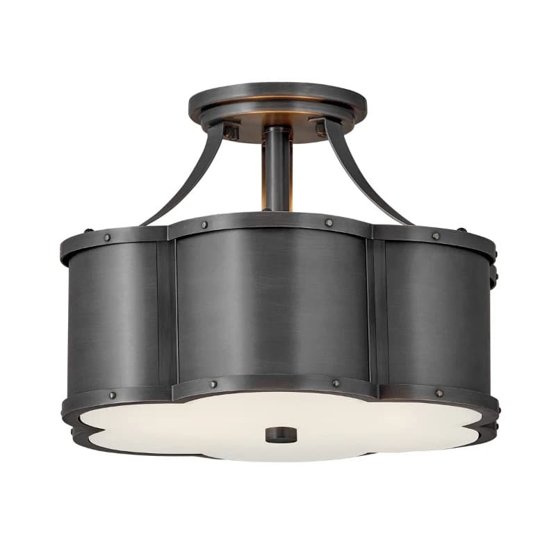 Hinkley LED Plafondlamp Chance | 2X E27 Max 60W | Dimbaar | Blackened Brass