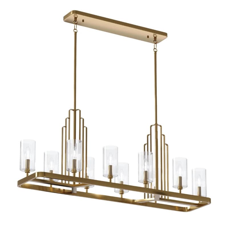 Kichler LED Kroonluchter | 10X E14 Max 40W | Dimbaar | Brushed Natural Brass