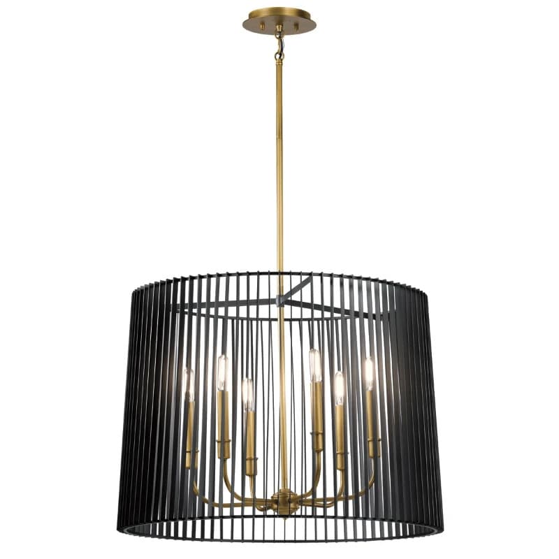 Kichler LED Kroonluchter | 6X E14 Max 60W | Dimbaar | Black&Natural Brass