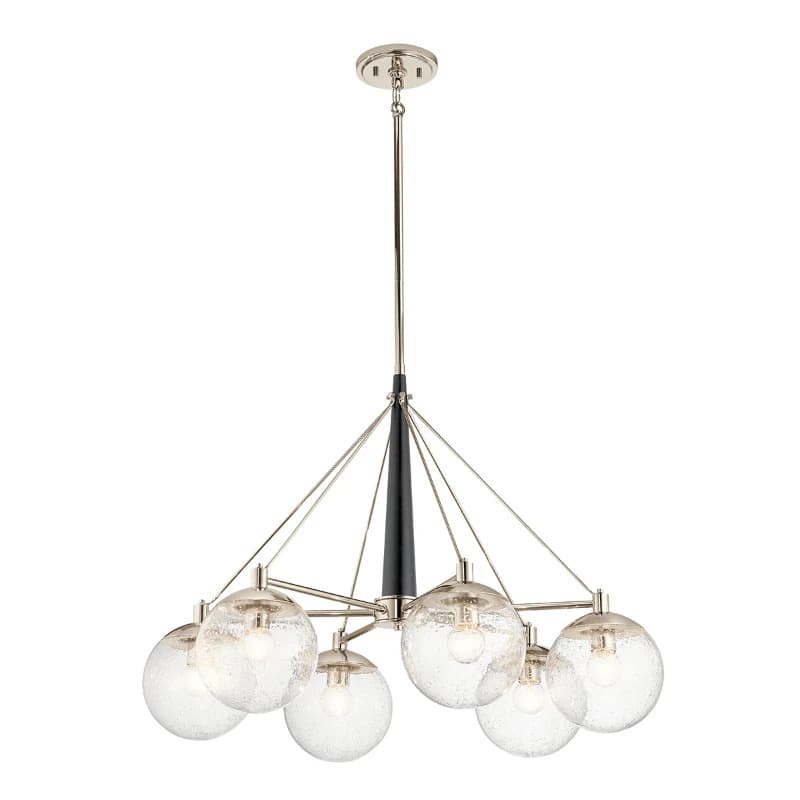 Kichler LED Kroonluchter | 6X E27 Max 60W | Dimbaar | Polished Nickel