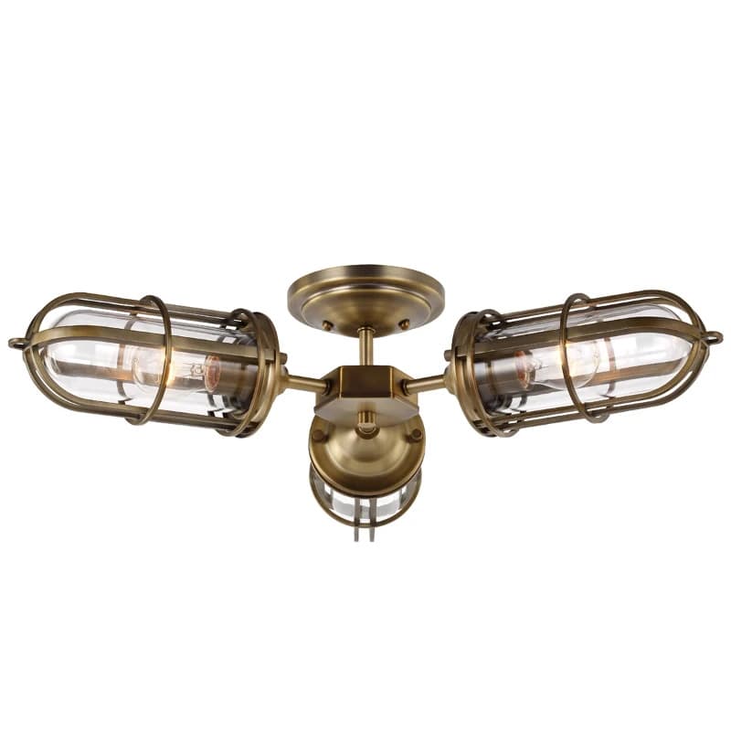 Feiss LED Plafond Badkamerlamp Urban Restoration | 3X E27 Max 60W | IP44 | Dimbaar | Dark Antique Brass