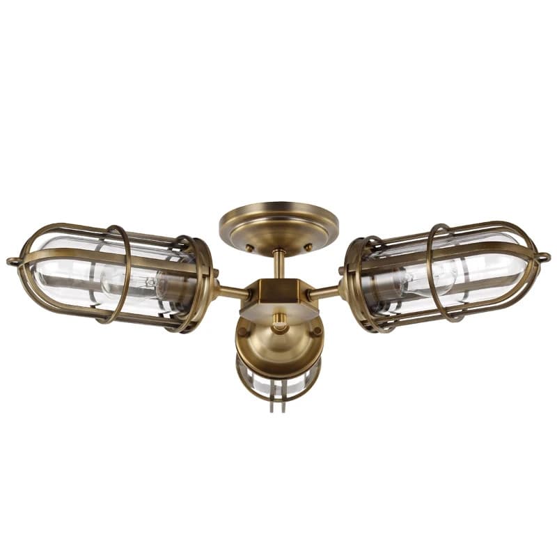 Feiss LED Plafond Badkamerlamp Urban Restoration | 3X E27 Max 60W | IP44 | Dimbaar | Dark Antique Brass thumbnail 2
