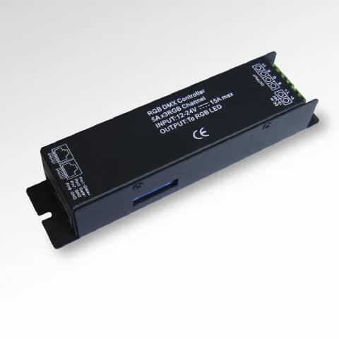 Prolumia RGB controller DMX, 5A* 3 kanalen, 12-24Vdc, 180-360W, DIP switch | 46191061