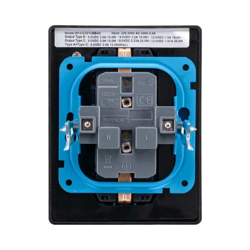 Ion Industries Wandcontactdoos | Half Opbouw 2-voudig RA Mat Zwart thumbnail 2