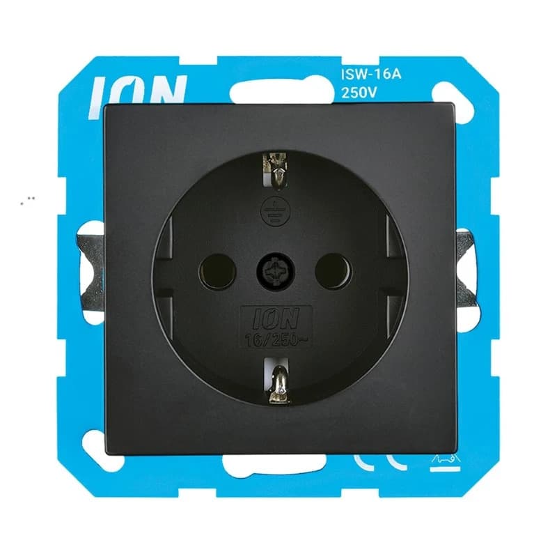 Ion Industries Wandcontactdoos | RA met Aanraakbeveiliging V1/J1 Mat Zwart thumbnail 2