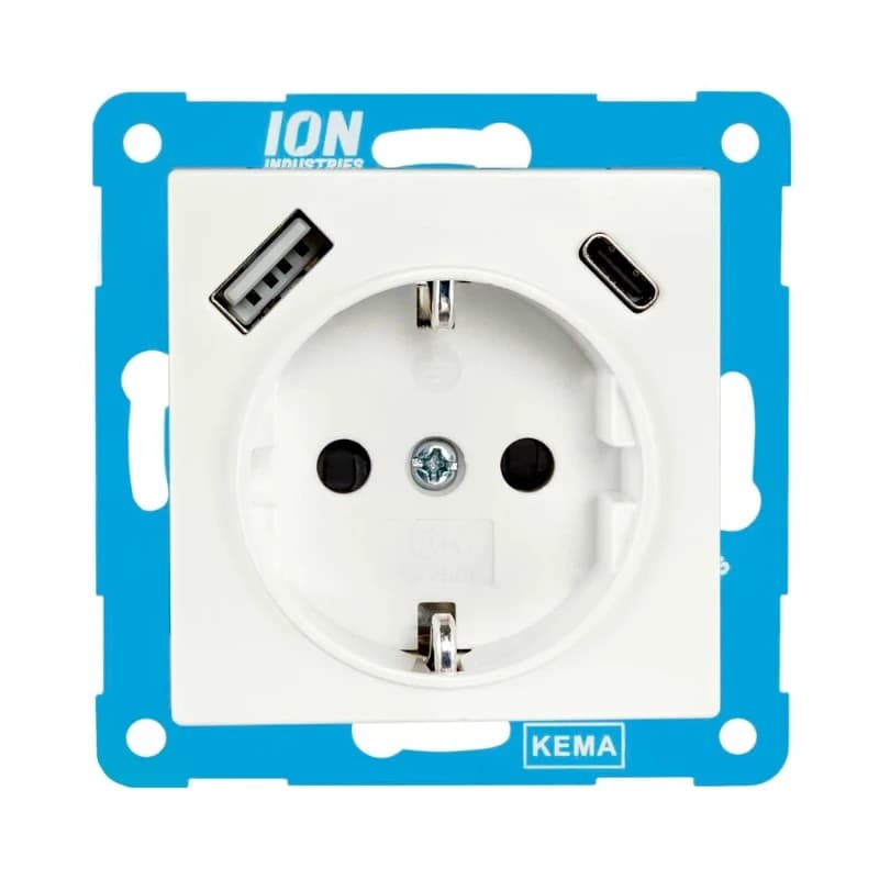 Ion Industries Wandcontactdoos | RA USB A + USB C met Aanraakbeveiliging V1/J1 Alpin Wi thumbnail 2