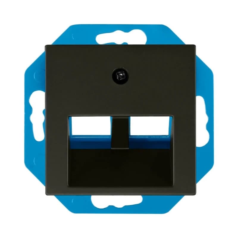 Ion Industries Modular Jack | Cat en Coax | 30° 2-voudig met Centraalplaat V1/J1 Mat Zwart thumbnail 2