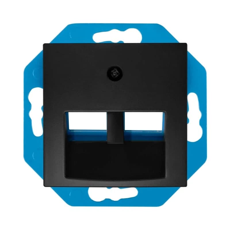 Ion Industries Modular Jack | Cat en Coax | 30° 2-voudig met Centraalplaat E1 Mat Zwart thumbnail 2