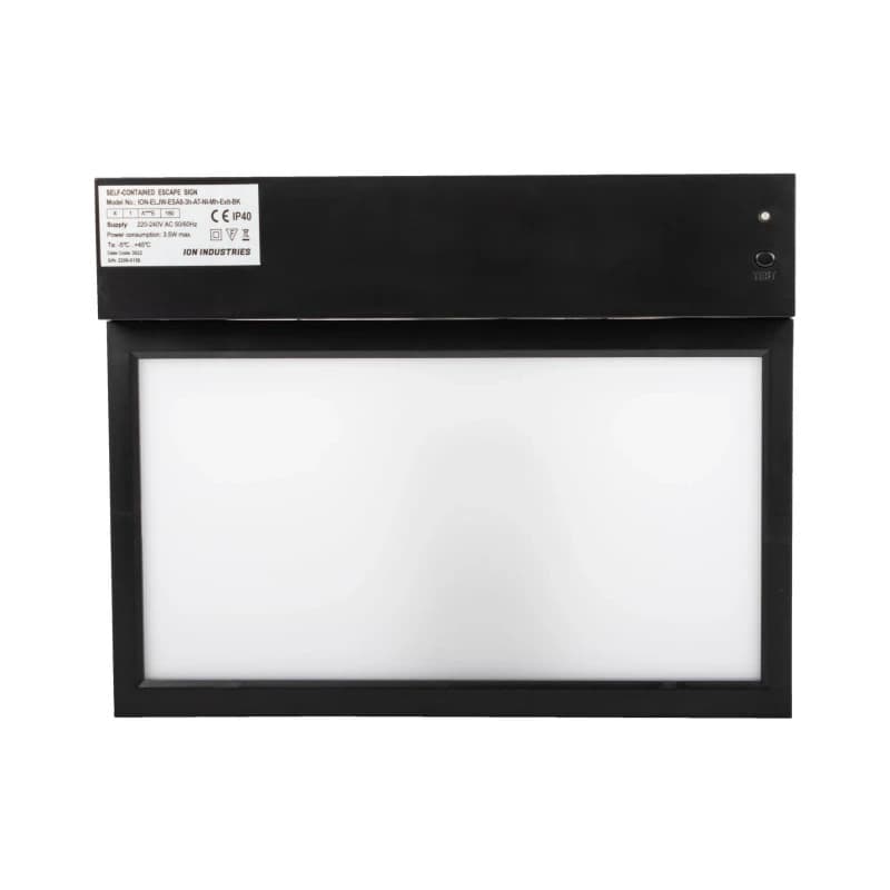 Ion Industries Noodverlichting | 3W 5000K 500Lm 24m | Exit Verlichting Zwart