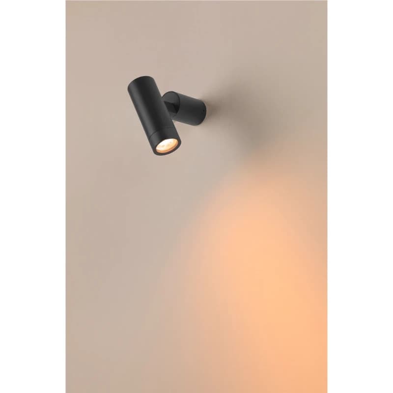 SLV LED Wandlamp | 1X GU10 Max 10W  | IP65 Dimbaar Zwart | S-TUBE
