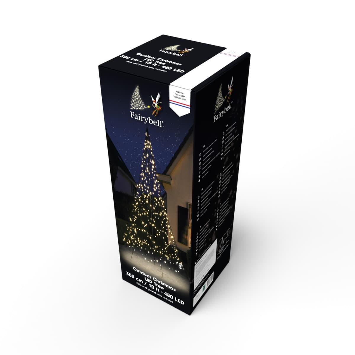 Fairybell Buitenkerstboom | 300cm 480 LEDs | Warm Wit | Inclusief Mast thumbnail 2