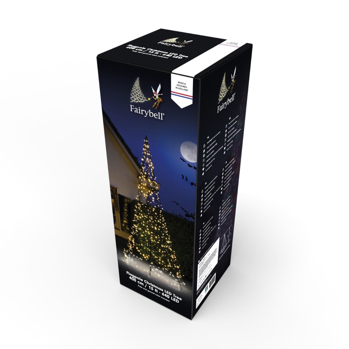 Fairybell Buitenkerstboom | 400cm 640 LEDs | Warm Wit | Inclusief Mast thumbnail 2