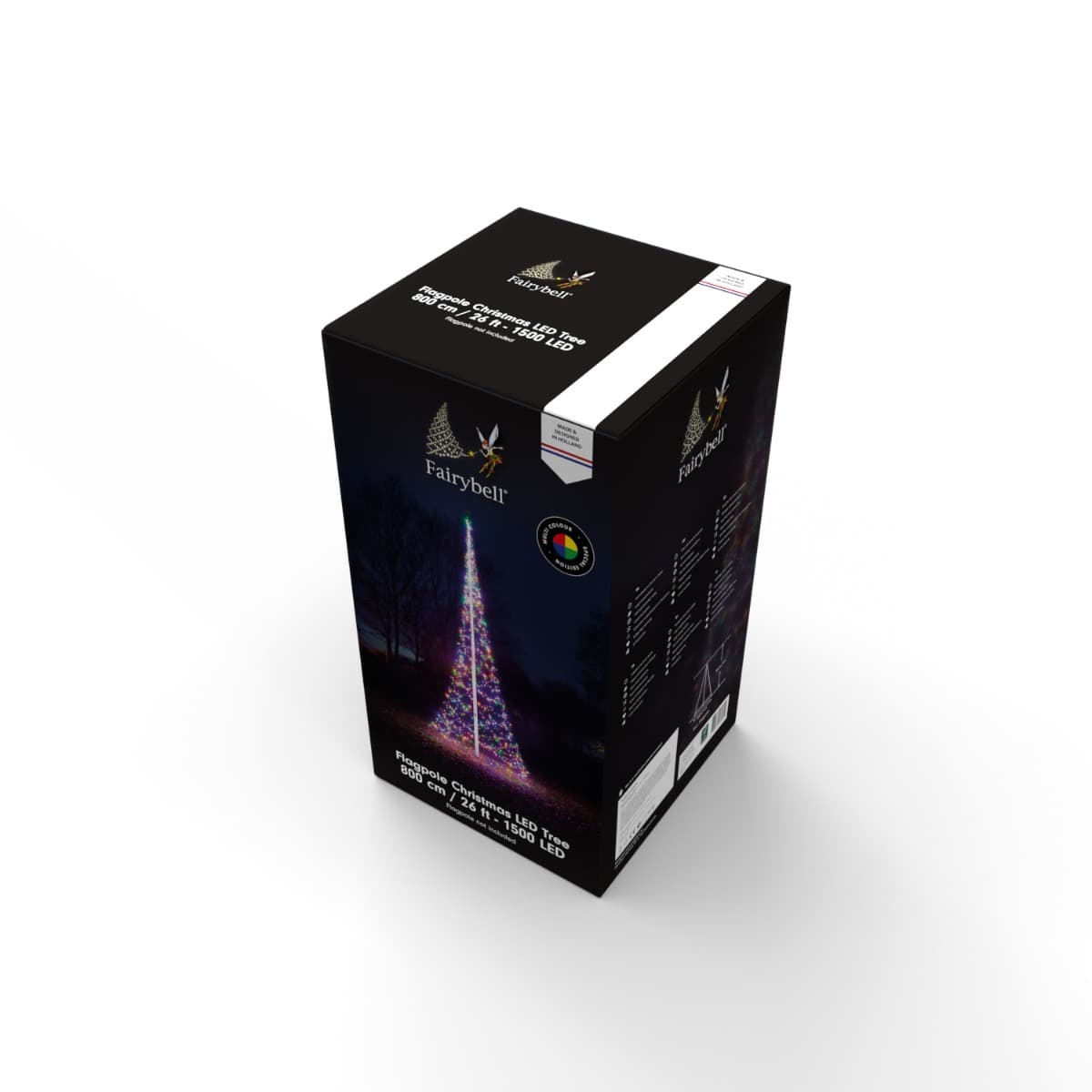 Fairybell Buitenkerstboom | 800cm 1500 LEDs | Multi Colour | Exclusief Mast thumbnail 2