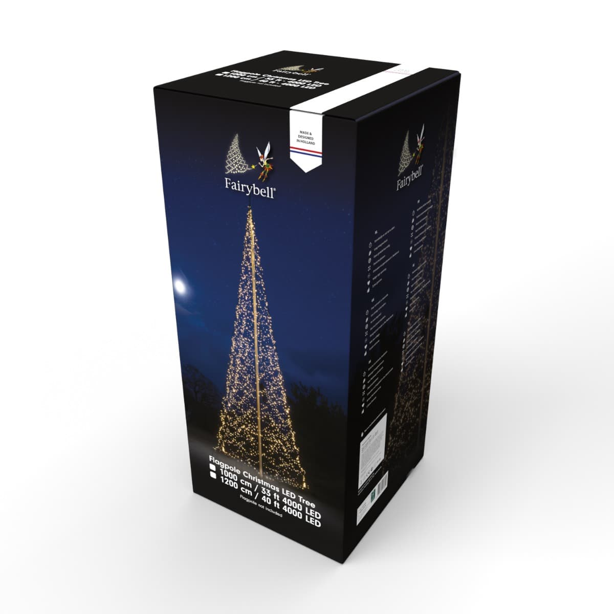 Fairybell Buitenkerstboom | 1000cm 4000 LEDs | Warm Wit | Exclusief Mast thumbnail 2