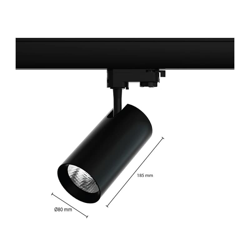 ELP 3-fase LED Railspot Zwart | 20W 3000K 1750Lm | 830 IP20 thumbnail 2