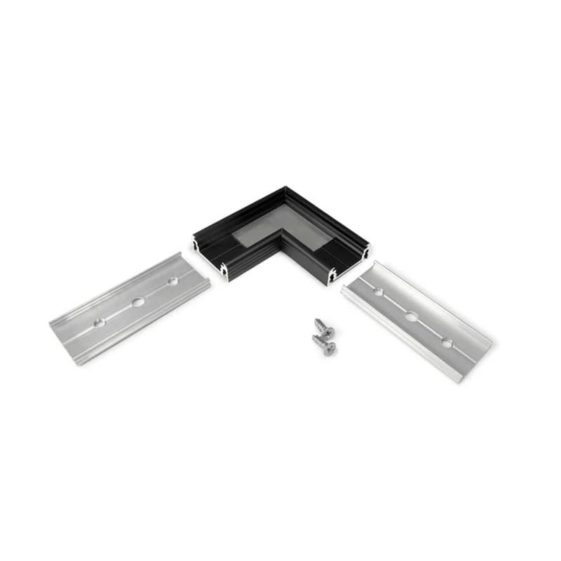 ELP Onderdeel LED-strip | hoekstuk surface zwart 14mm