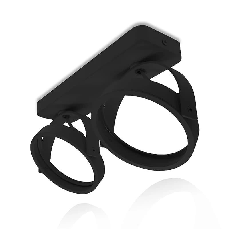 ELP ar111 opbouwarmatuur | euke | 2xgu10 fitting | zwart IP20