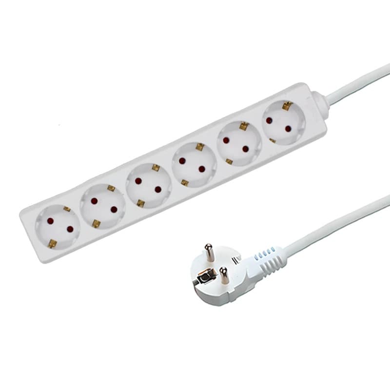 ELP zesvoudige tafelcontactdoos 3m wit