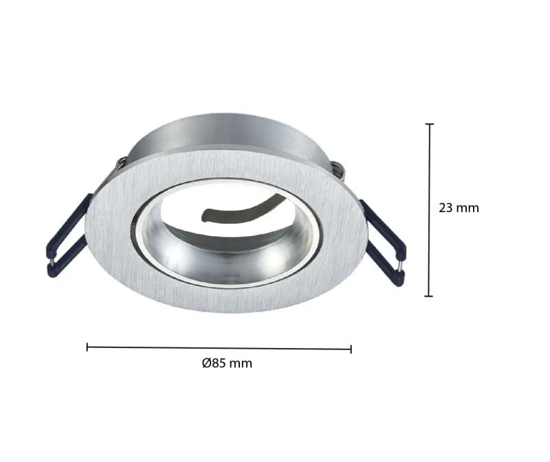 ELP gu10 armatuur carme kantelbaar zilverØ85mm IP22 thumbnail 2