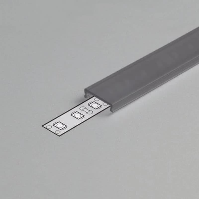 ELP Onderdeel LED-strip | cover klik zwart 2mt surface 10mm