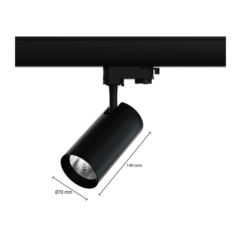 ELP 3-fase LED Railspot Zwart | 10W 4000K 950Lm | 840 IP20 thumbnail 2