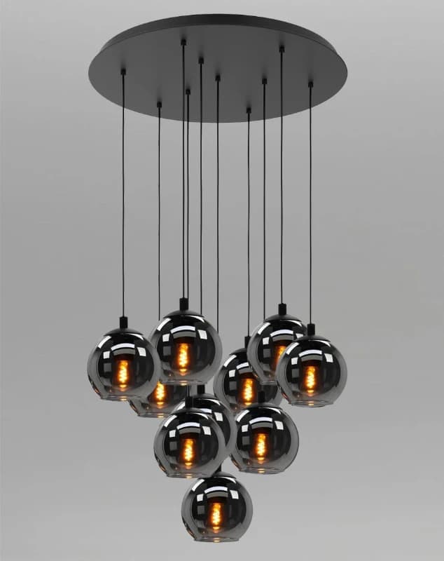 EGLO LED Hanglamp Ariscani | 10X E27 Max 40W | IP20 | Zwart