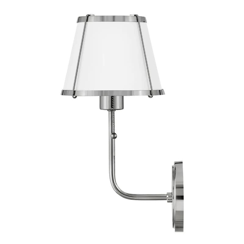 Hinkley LED Wandlamp Clarke | 1X E27 Max 40W | Polished Nickel&White Steel Shade thumbnail 2