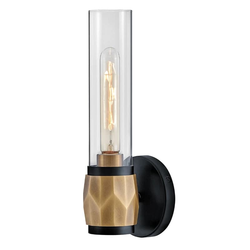 Hinkley LED Wandlamp Ellison | 1X E27 Max 40W | Black with Heritage Brass