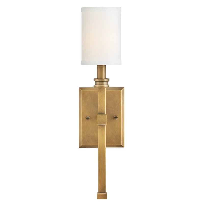 Hinkley LED Wandlamp Moore | 1X E27 Max 40W | Heritage Brass with Ivory Linen Shade thumbnail 2