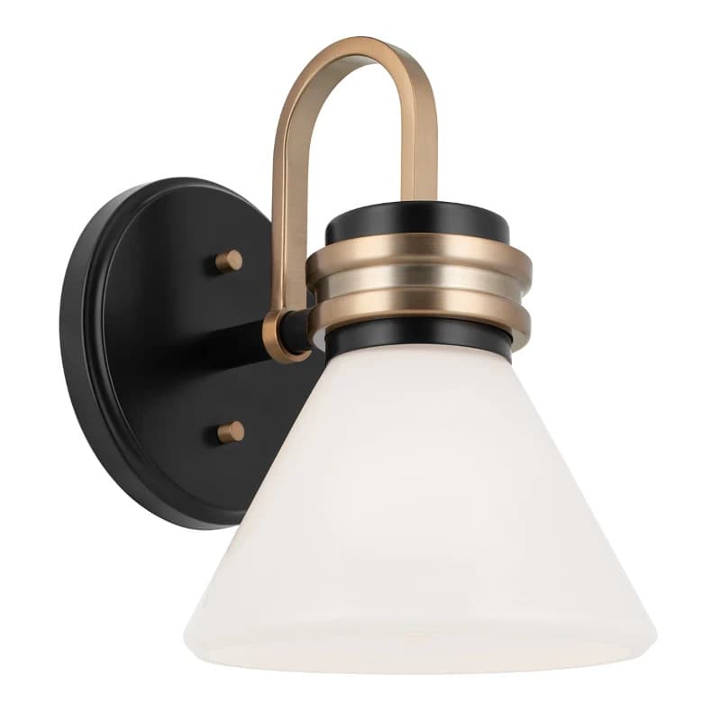 Kichler LED Wandlamp Farum | 1X E27 Max 3W | Black with Champagne Bronze