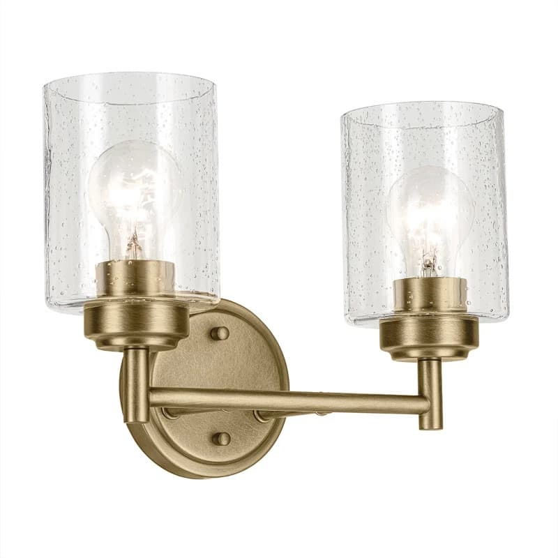 Kichler LED Wandlamp Winslow | 2X E27 Max 60W | Natural Brass