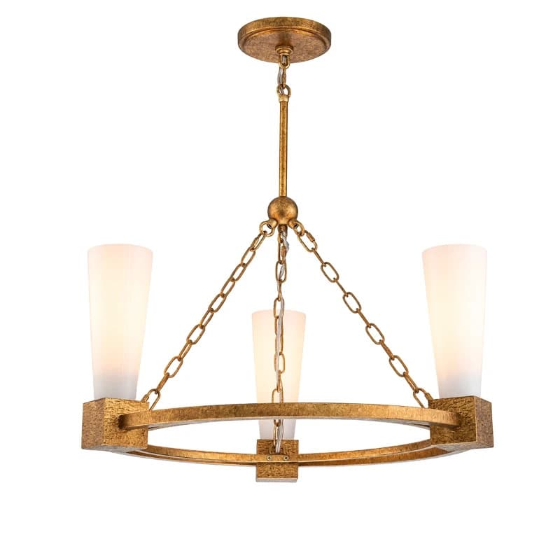 Elstead Lighting LED Kroonluchter | 3X E27 Max 40W | Distressed Gold