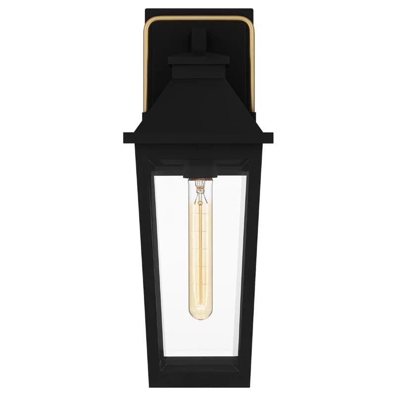 Quoizel LED Wand Buitenlamp Buckley | 1X E27 Max 40W | Matt Black&Brass Accent thumbnail 2