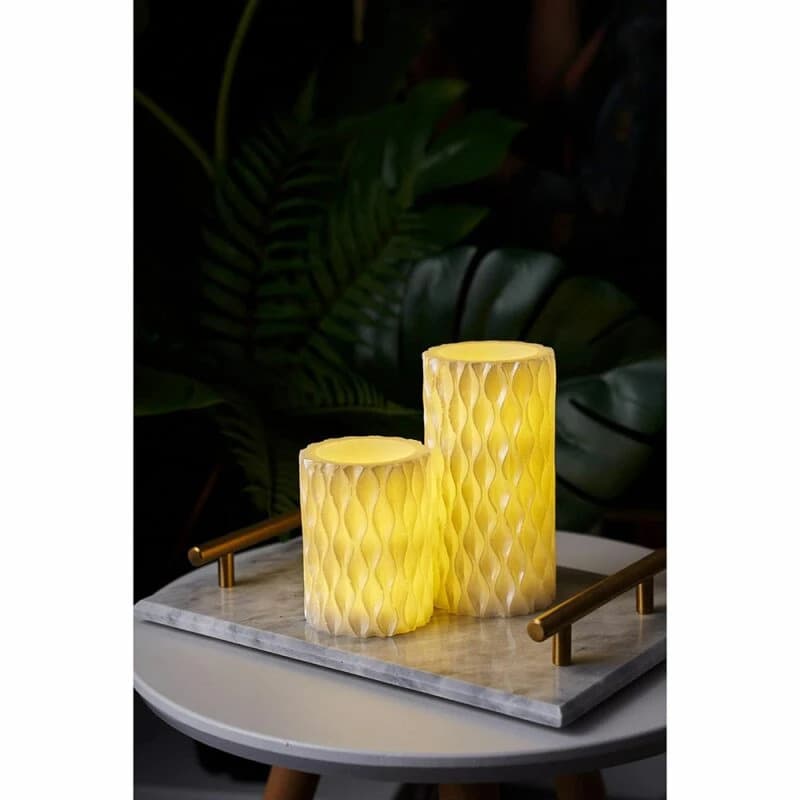 2-delige set Paulmann Pauleen LED waxinelichtjes Cosy Pearl warmwit voor 3 x AAA-batterij met schakelaar