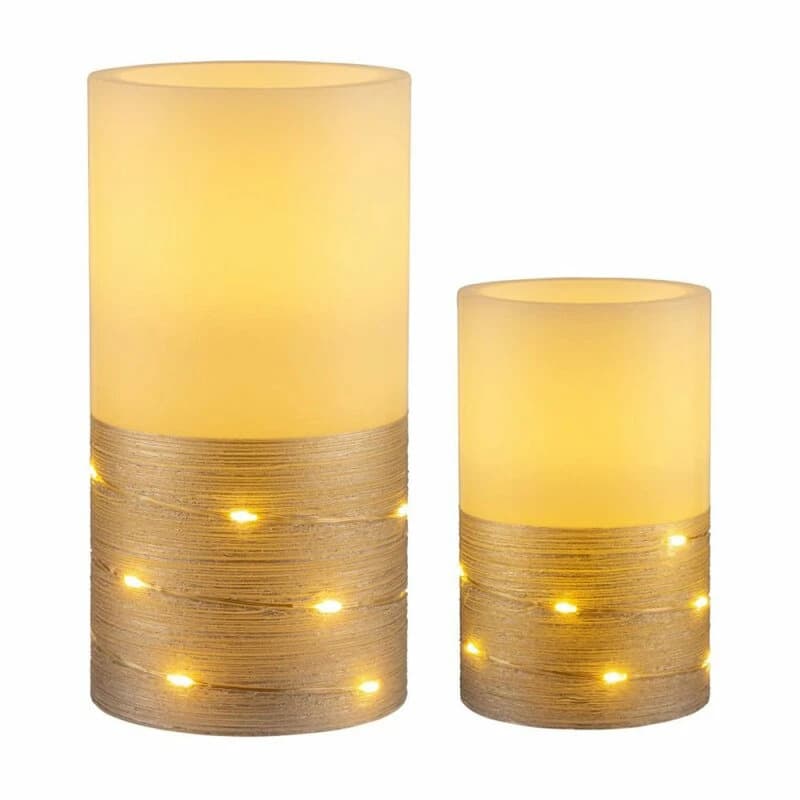 2 x LED Waxinelichtjes Fairy Lights Wit/Zilver warm wit voor 3 x AAA batterij met schakelaar