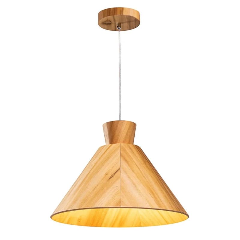 Accord Houten LED Hanglamp Conical | 1X E27 Max 40W | Teak