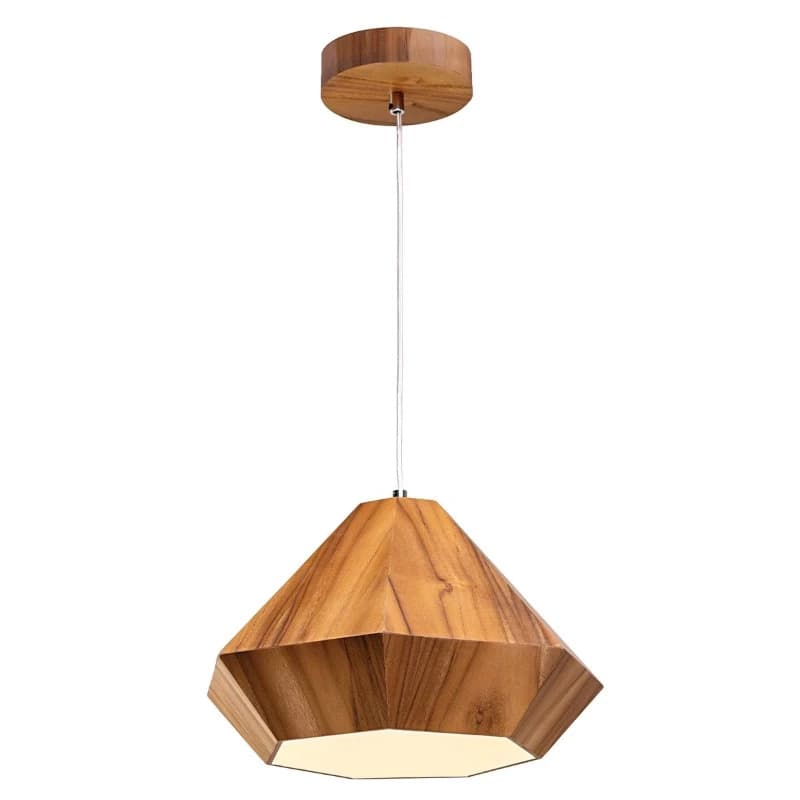 Accord Houten LED Hanglamp Diamond | 1X E27 Max 40W | Teak